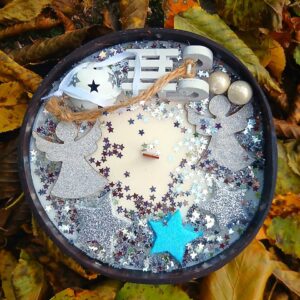 Svíčka vánočná anděl s hvězdami