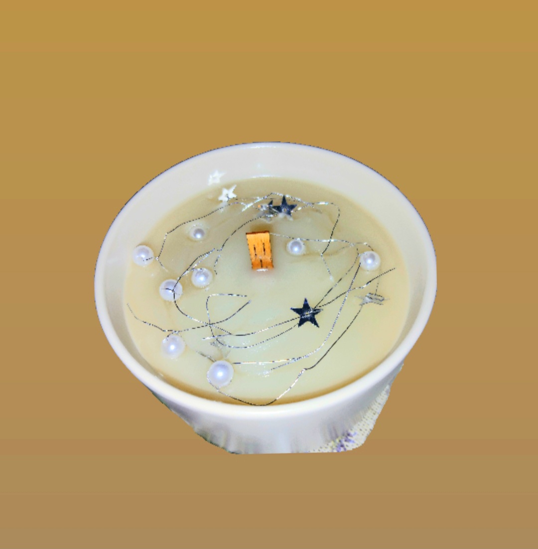 Vánoční svíčka minimalistická s perlamí - Obrázek 2